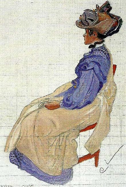 karin 1913-studie i gredelint, Carl Larsson